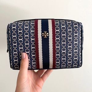 NWT TORY BURCH GEMINI LINK CANVAS COSMETIC CASE